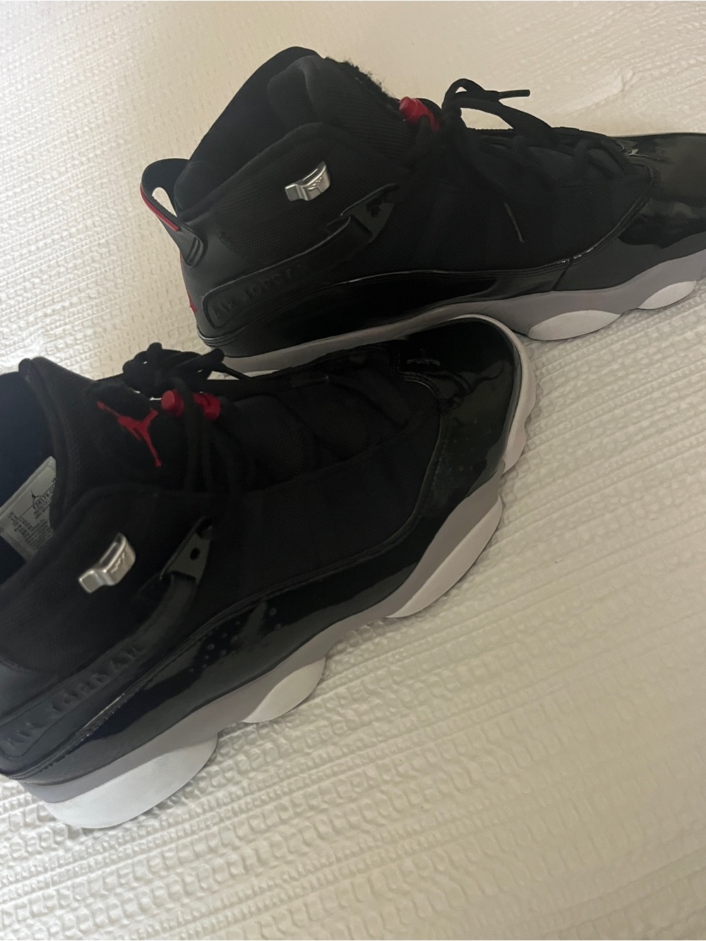 Nike Air Jordan 6 Rings Men's Basketball Shoes - Black/Red size 12